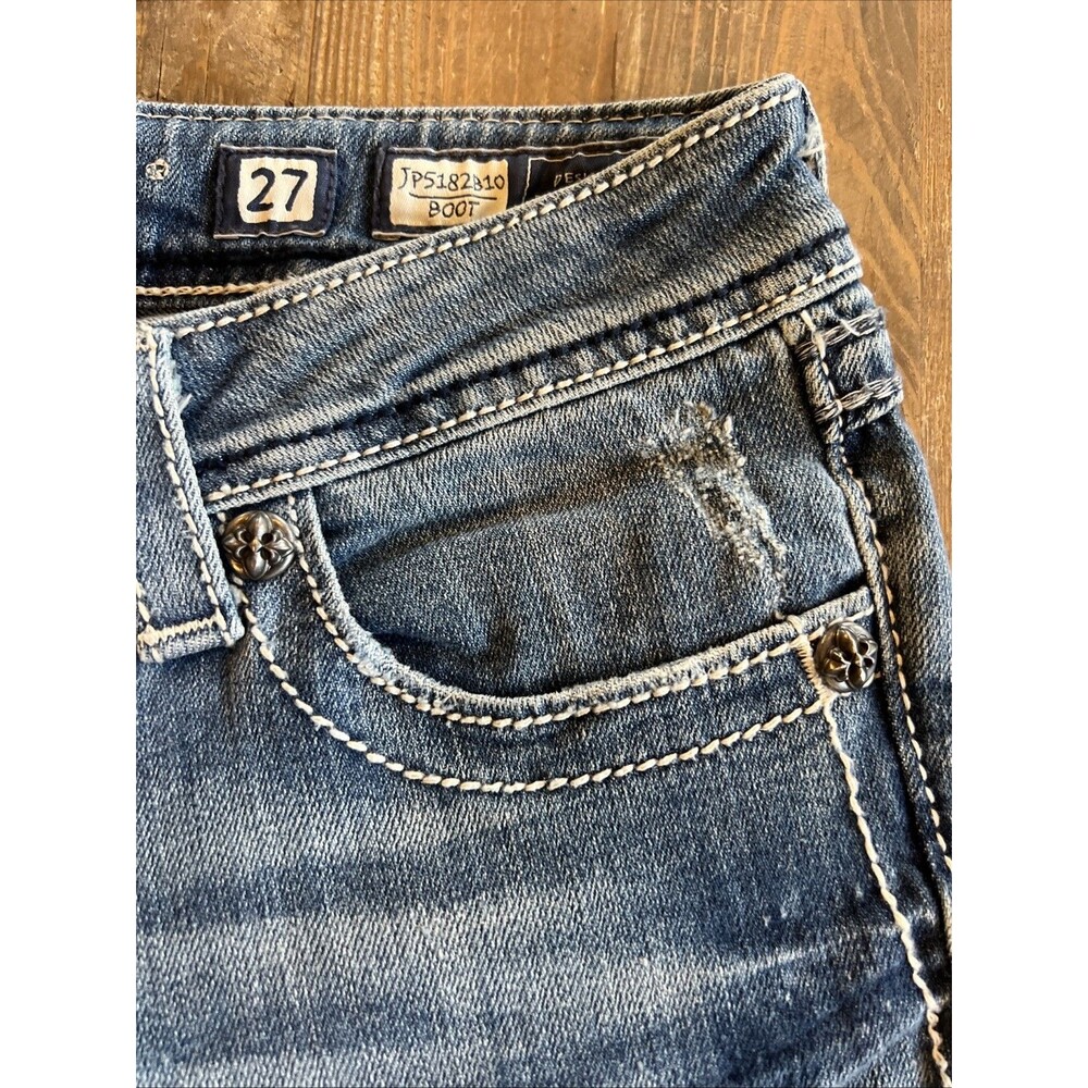 MISS ME Jeans Womens 27 Blue Bootcut Embellished Pockets Flare JP5182B10 EUC - Picture 10 of 16